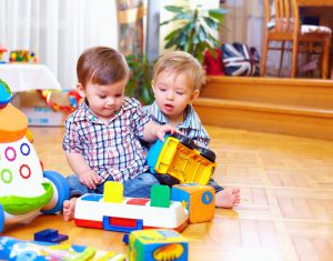 Children's playing with blocks at Cook's School Day Care